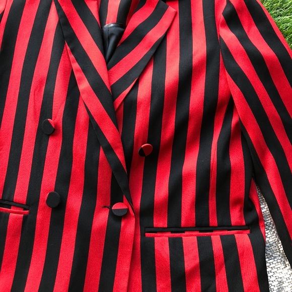 Topshop Humbug Red Stripe Double Breasted Blazer - Picture 6 of 8